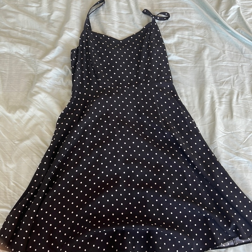 Black polka dot dress. Size medium.
